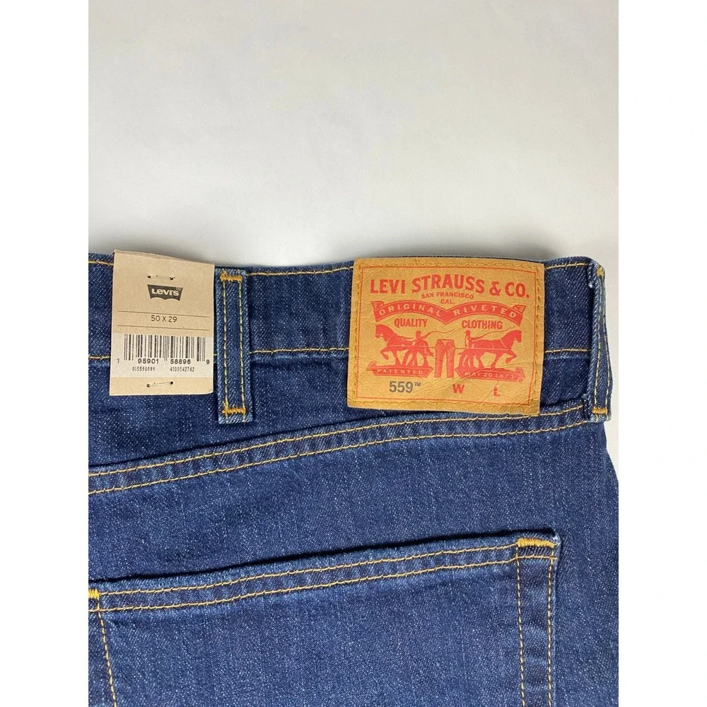 NWT Levi's 559 Relaxed Straight Fit Jeans Mens 50 x‎ 29 Blue Big&Tall